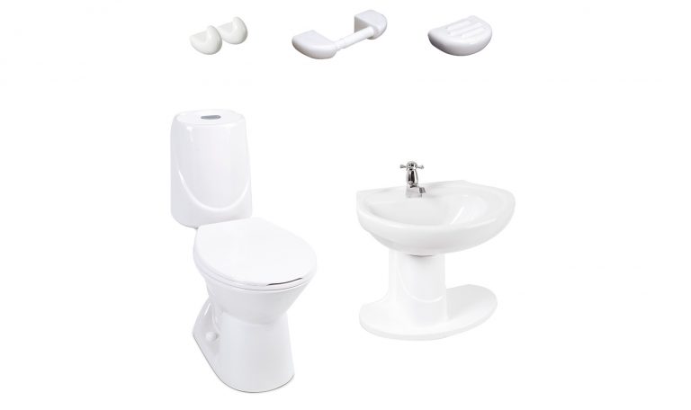 Combo Happy II Blanco_ sanitario, lavamanos con semipedestal, grifería y accesorios de venta en Construrama Ferroangel